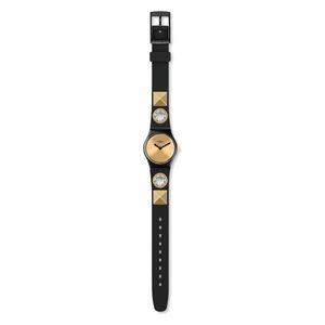  Swatch Watch LB186 For Women - Analog Display, Silicone Band - Black 