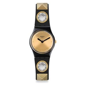  Swatch Watch LB186 For Women - Analog Display, Silicone Band - Black 