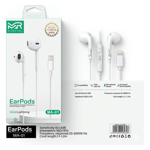 Marshall MA-01 - Wired In-Ear Headphone - Lightning Port - White 