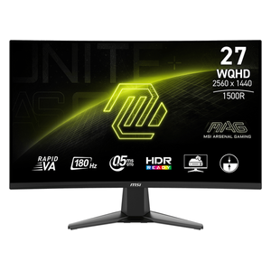 MSI 27-Inch MAG 27CQ6F - Curved Monitor - 180Hz - 0.5ms Response Time - WQHD - 300 Nits - Rapid VA Panel - HDMI