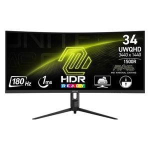 MSI 34-Inch 342CQR-Series - Curved Monitor - 180Hz - 1ms Response Time - UWQHD - 300 Nits - VA Panel