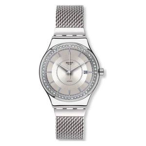  Swatch  Watch YIS406GB For Unisex - Analog Display, Stainless Steel Band - Silver 