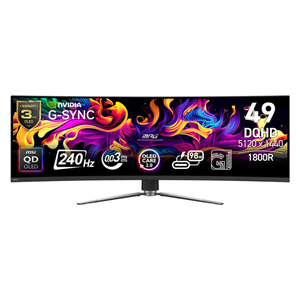 شاشة حاسبة مقوسة ام اس اي 49-انج MPG 491CQPX QD-OLED - سرعة الاستجابة 0.03 ملي ثانية بدقة DQHD وتردد 240 هيرتز  - 450 نيتس - لوحة نوع QD-OLED