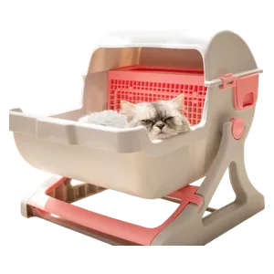 صندوق فضلات القطط - وردي