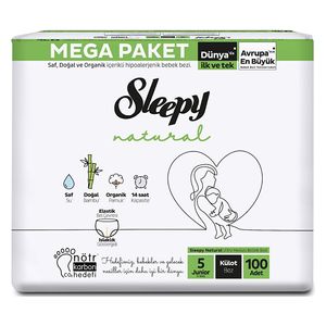  Sleepy Baby Diapers - 11-18 kg - with Bamboo Extract and Organic Cotton - 100 Pieces 