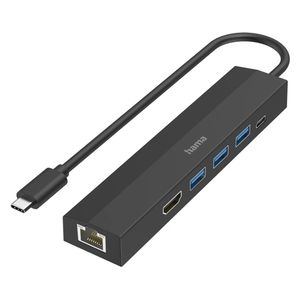  Hama 200144 / USB-C HUB, Multiport, 6 Ports, 3 X USB-A, USB-C, HDMI, Lan/Ethernet 