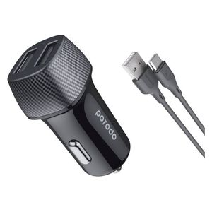 Porodo PD-34CCV2C-BK - Car Charger - Black