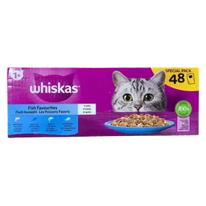  ويسكاس طعام للقطط المفضلات السمكية - 48 قطعة 