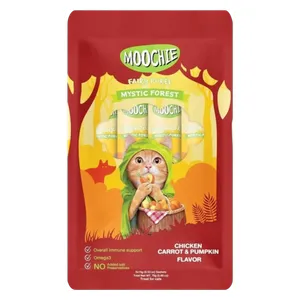  MOOCHIE Fairy Purée Mystic Forest Tuna, Goat's milk, and Strawberry Cat Snack - 5 piece 