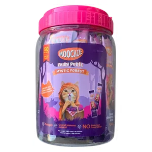  MOOCHIE Fairy Purée Mystic Forest Chicken and Purple Sweet Potatoes Cat Snack - 50 piece 