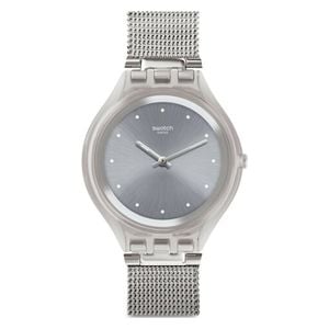  Swatch Watch SVUK103M For Women - Analog Display, Stainless Steel Band - Gray 