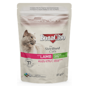  BonaCibo For Sterilised Cat with Lamb Cat Food - 85gr 