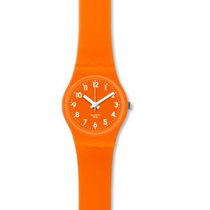  ساعة سواتج للنساء LO104 - عرض بعقارب, سوار من السيليكون - برتقالي 