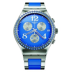  Swatch Watch YCS553G For Women - Analog Display, Stainless Steel Band - Blue 