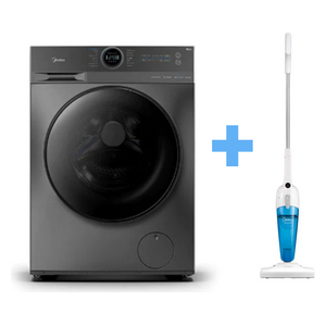 Midea MF200W120WB/T - 12Kg - Front Loading Washing Machine - Silver + Midea SC861 - Handheld Vacuum Cleaner - White