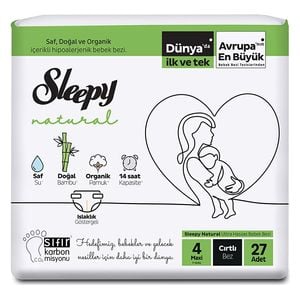  Sleepy Natural Baby Diapers - Size 4 - 27 Pieces 