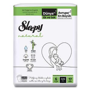 Sleepy Natural Baby Diapers - Size 6 - 17 Piece 
