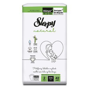  Mini Sleepy Baby Diapers - Size 2 (3-6 kg) - Natural Ingredients - 42 Diapers 