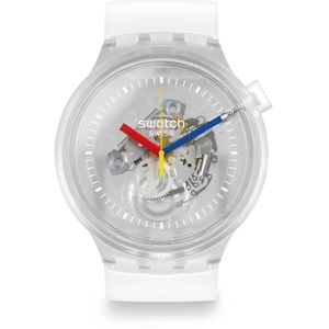  Swatch Watch SO27E100 For Unisex - Analog Display, Silicone Band - White 