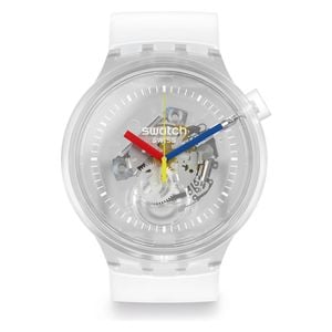  Swatch Watch SO27E100 For Unisex - Analog Display, Silicone Band - White 