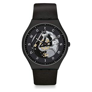  Swatch Watch SS07B101 For Unisex - Analog Display, Silicone Band - Black 