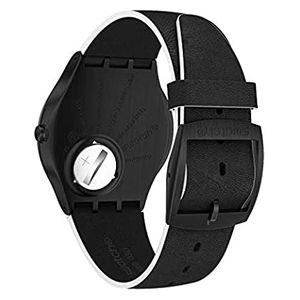  Swatch Watch SS07B101 For Unisex - Analog Display, Silicone Band - Black 