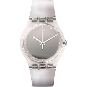  Swatch Watch SUOK121 For Women - Analog Display, Plastic Band - Gray 
