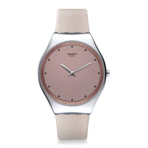  Swatch Watch SYXS128 For Women - Analog Display, Leather Band - Brown 