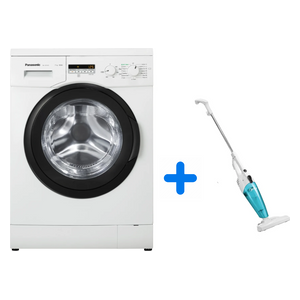 Panasonic NA-107VC5WAS - 7Kg - 1000RPM - Front Loading Washing Machine - White + Midea SC861 - Handheld Vacuum Cleaner - White