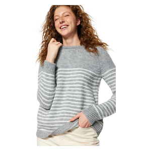 Trendyolmilla Soft Textured Striped Knit Sweater - Gray