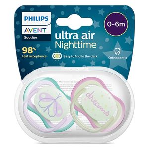  Philips Avent Ultra Air Nighttime Orthodontic Pacifier - 0-6m 