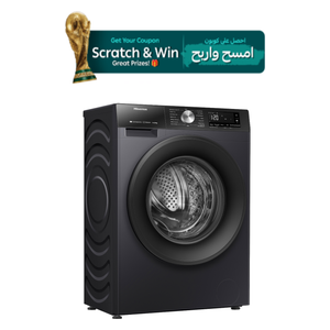 غسالة ومجففة هايسنس - انفرتر تحميل أمامي - كجم 6/10.5 كجم - 1400 دورة - WD3S1043BT - أسود 