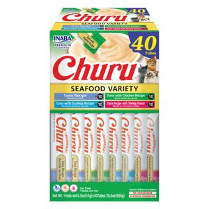 Inaba Churu Seafood Variety Cat Snack - 40 Pieces