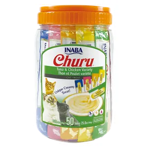 اينابا تشورو وجبة خفيفة للقطط بأنواع التونە والدجاج - 50 قطعة
