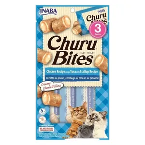 Inaba Churu Bites Tuna with Scallop Cat Snack - 3 Piece
