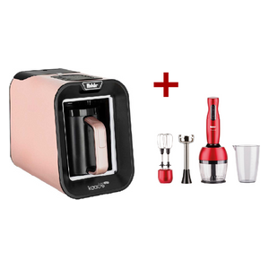  Fakir Kaave Uno Pro - Coffee Maker - Rose + Fakir Luccaq - Hand Blender - Red 