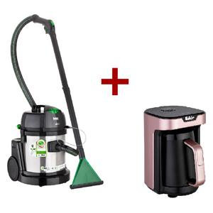  fakir Deluxe 9800 - Carpet Washer - Grey + Fakir Kaave Mono - Coffee Maker - Rose 