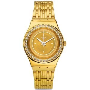  Swatch Watch YLG136G For Women - Analog Display, Stainless Steel Band - Gold 
