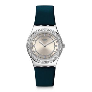  Swatch Watch YLS211 For Women - Analog Display, Leather Band - Blue 