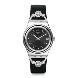  Swatch Watch YLS462 For Women - Analog Display, Rubber Band - Black 