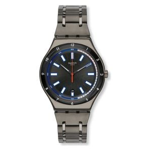  Swatch Watch YWM400G For Men - Analog Display, Stainless Steel Band - Gray 