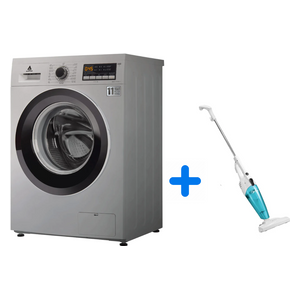 Alhafidh WMHA-7014SFL11 - 7Kg - 1400RPM - Front Loading Washing Machine - Silver + Midea SC861 - Handheld Vacuum Cleaner - White