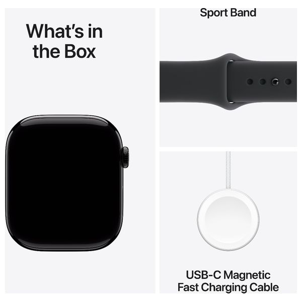 Apple Watch Series 11 46mm GPS Jet Black Aluminum - Sport Band Black - M/L
