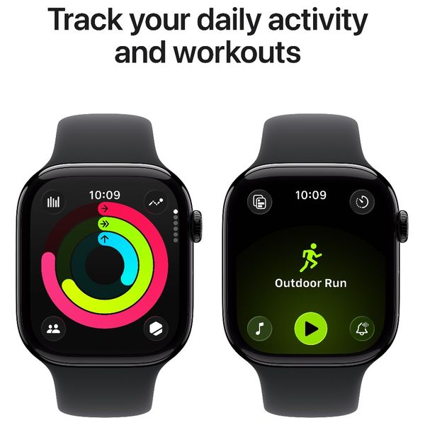 Apple Watch Series 11 46mm GPS Jet Black Aluminum - Sport Band Black - M/L