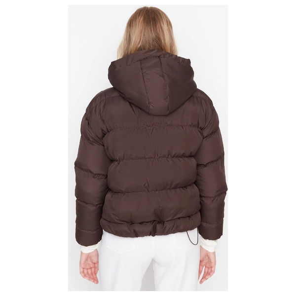 Trendyolmilla Women's Oversize Hooded Water Repellent Puffer Coat - Brown