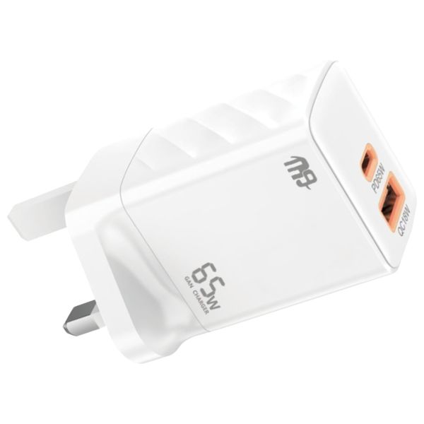  Nine CH 012 - Wall Charger - 2 in 1 - 65W - White 