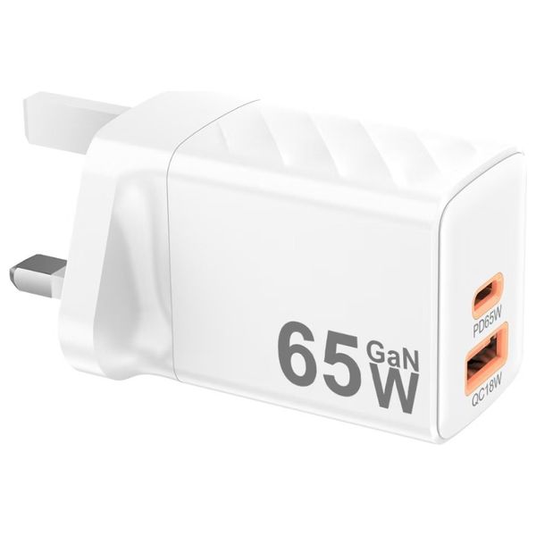  Nine CH 012 - Wall Charger - 2 in 1 - 65W - White 