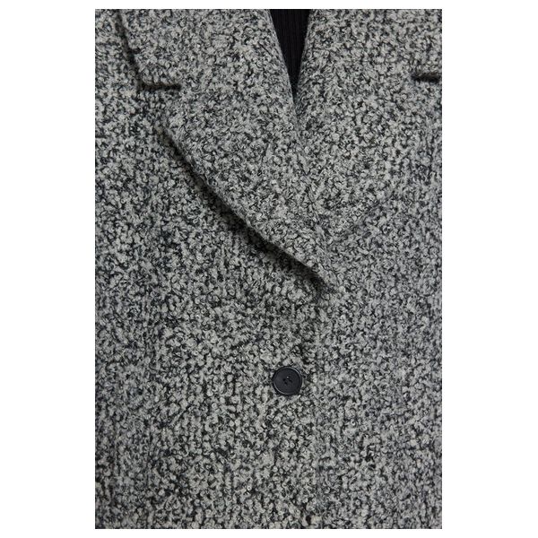 ترينديول ميلا جاكيت صوف كشمير طويل بقصة واسعة - رمادي