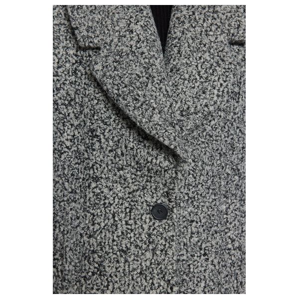 ترينديول ميلا جاكيت صوف كشمير طويل بقصة واسعة - رمادي