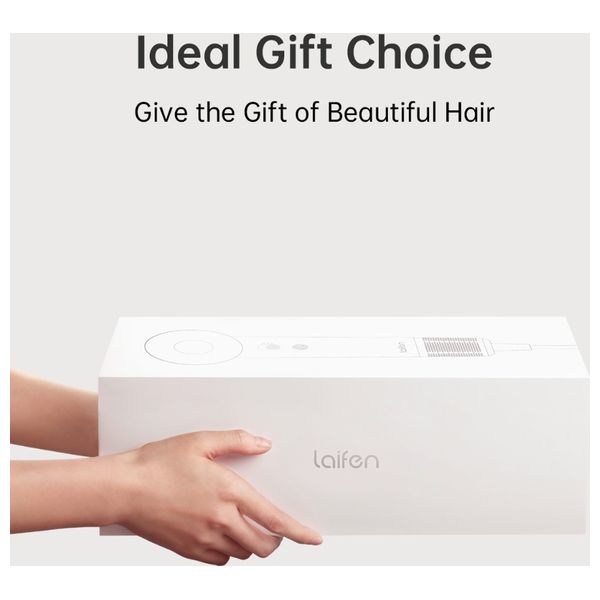 Laifen Swift Premium Hair Dryer - powerful performance with ionic technology for fast drying - 1400W - Golden Blue + Hair Brush
